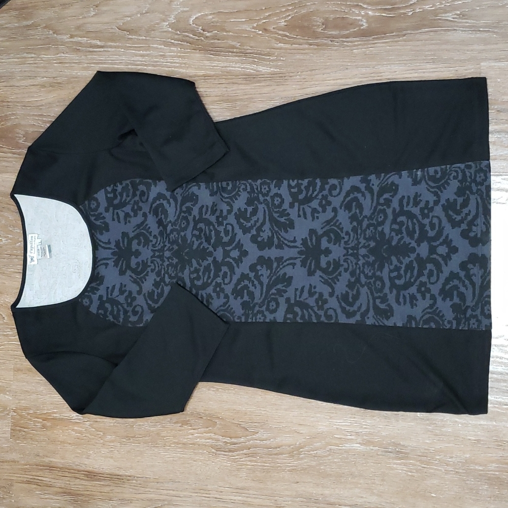 (L) Papillon Vancouver Los Angeles Paisley Slim Fit Dress Comfy Business Office